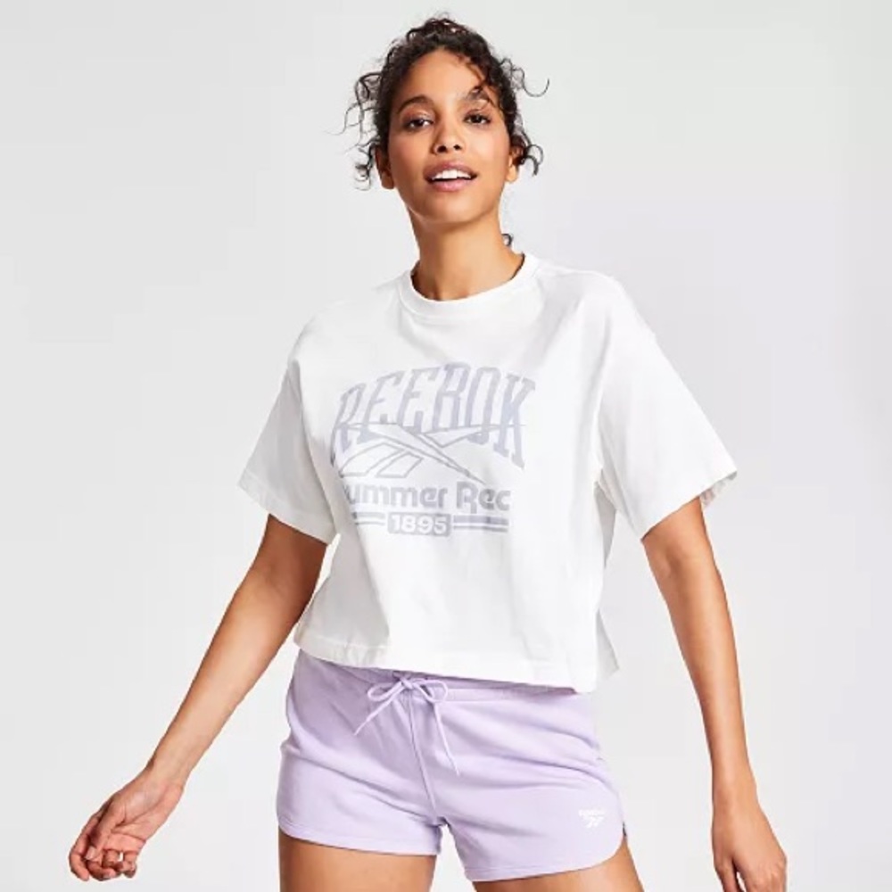 Reebok Women's Cotton Summer Graphic Relaxed T-Shirt NWOT